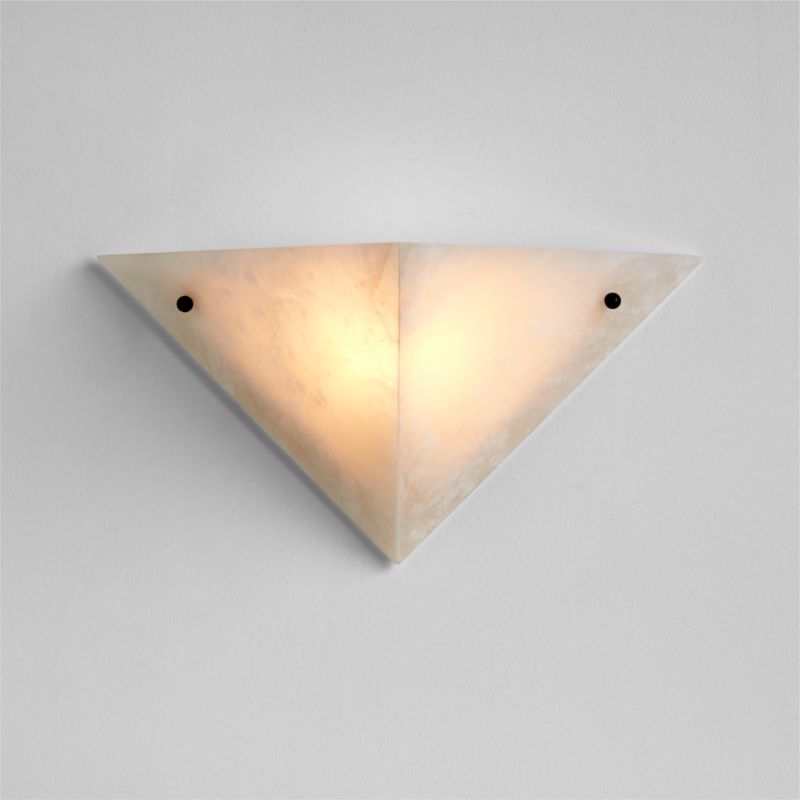 Viewing product image Onirique White Alabaster Wall Sconce Light by Athena Calderone - image 1 of 5