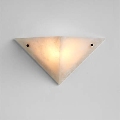 Onirique White Alabaster Wall Sconce Light by Athena Calderone