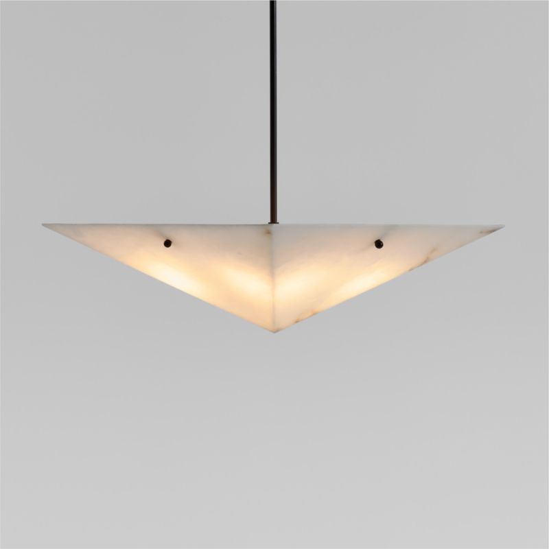 Viewing product image Onirique White Alabaster Pendant Light by Athena Calderone - image 1 of 8