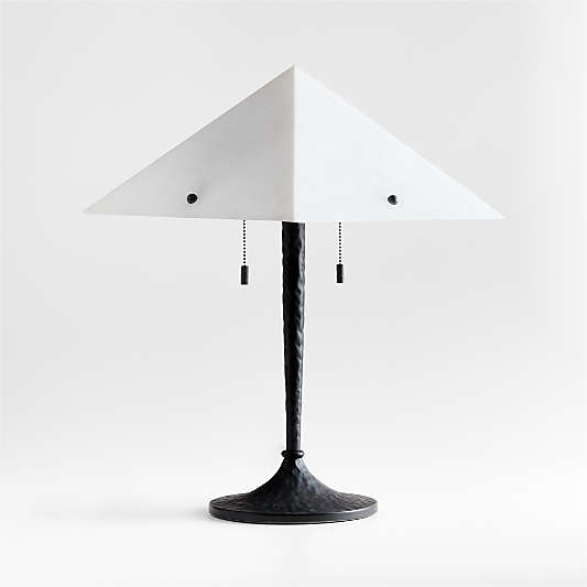 Onirique Metal Table Lamp with Alabaster Shade by Athena Calderone 23.3"