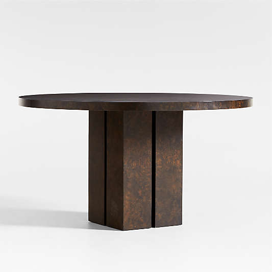 Rituelle 54" Burl Wood Round Dining Table by Athena Calderone