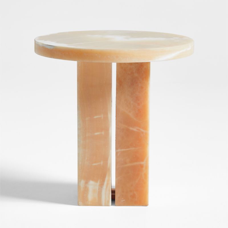 La Tranche Petit Marble Round Side Table by Athena Calderone - image 5 of 9