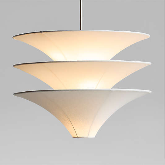 Trésor Three Tiered Fabric Pendant Light by Athena Calderone 29"