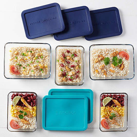 Anchor Hocking 10-Piece Rectangular Glass Food Storage Set with Snugfit Lids