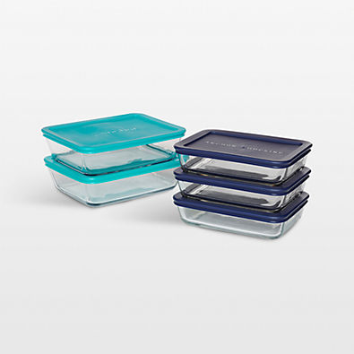 View Anchor Hocking 10-Piece Rectangular Glass Food Storage Set with Snugfit Lids details
