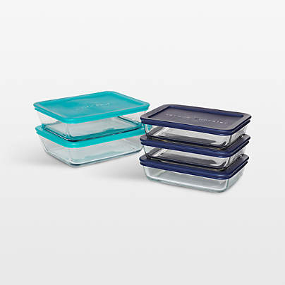 Anchor Hocking 10-Piece Rectangular Glass Food Storage Set with Snugfit Lids