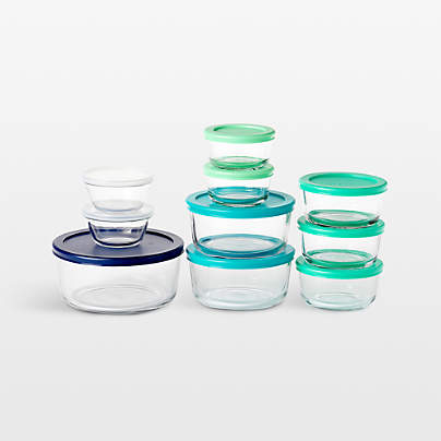 Anchor Hocking 20-Piece Glass Food Storage Set with Snugfit Lids