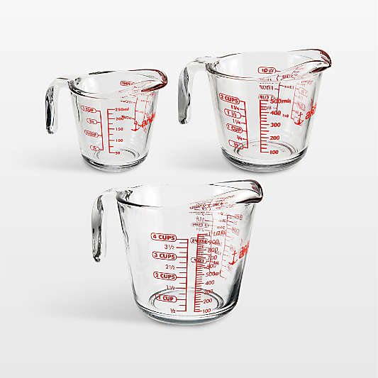 Anchor Hocking Glass Measuring Cups, Set of 3