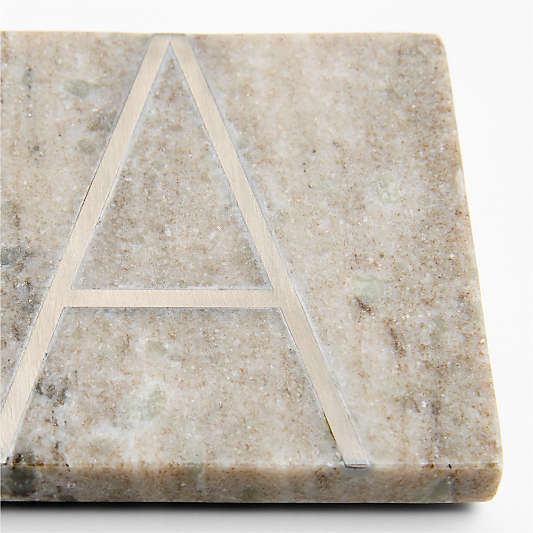 Tuscan Kitchen Marble "A" Monogram Coasters, Set of 4