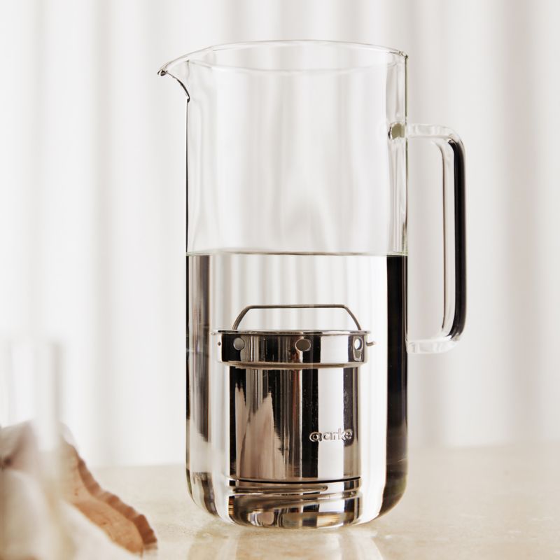 Aarke Purifier Glass Purifying Water Pitcher with Stainless Steel Filter