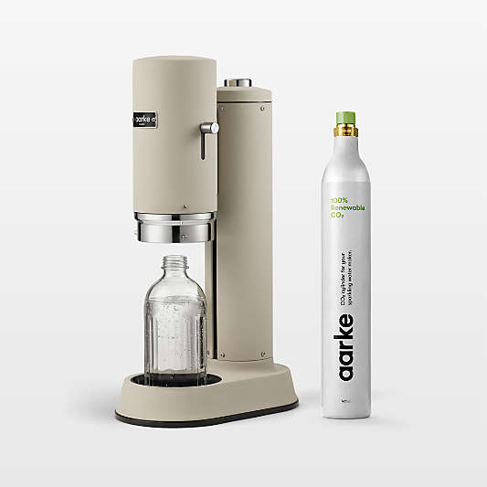Aarke Carbonator Pro Matte Sand Sparkling Water Maker with CO2 Canister