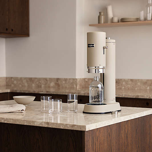 Aarke Carbonator Pro Matte Sand Sparkling Water Maker with Glass Bottle