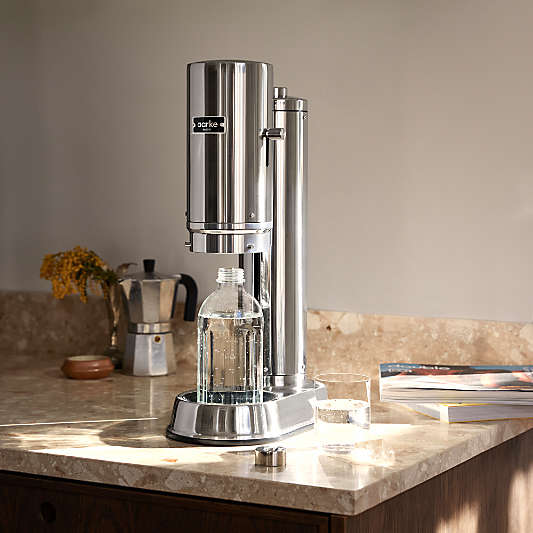 Aarke Carbonator Pro Stainless Steel Sparkling Water Maker with Glass Bottle