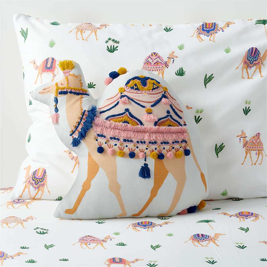 Aashi Embroidered Camel Kids Throw Pillow by John Robshaw +