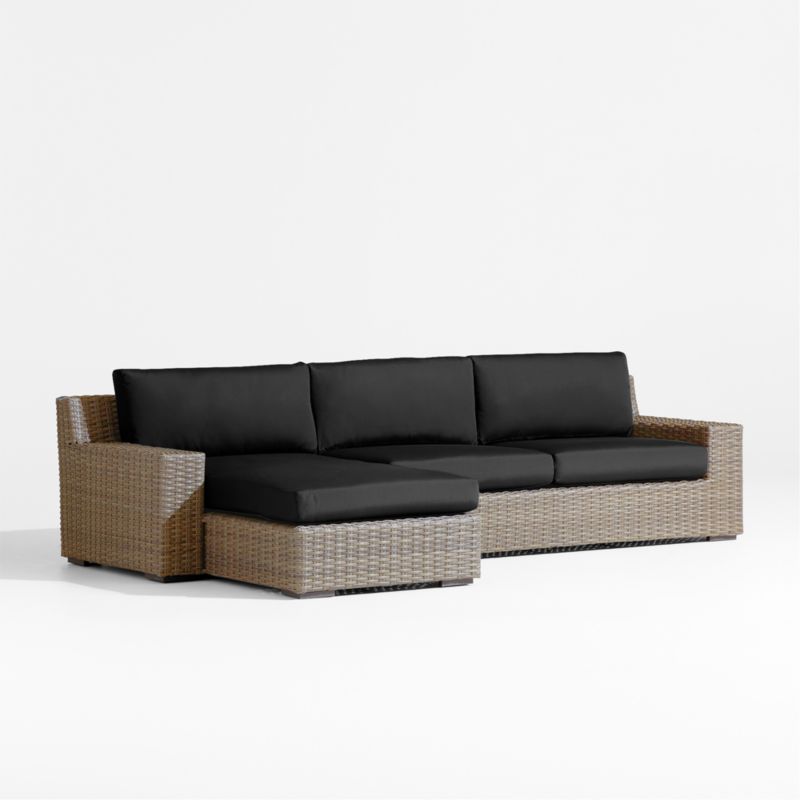 Abaco Resin Wicker 2-Piece Left-Arm Chaise Outdoor Sectional Sofa with Canvas Black Sunbrella ® Cushions - image 6 of 8
