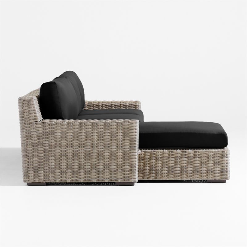 Abaco Resin Wicker 2-Piece Left-Arm Chaise Outdoor Sectional Sofa with Canvas Black Sunbrella ® Cushions - image 7 of 8
