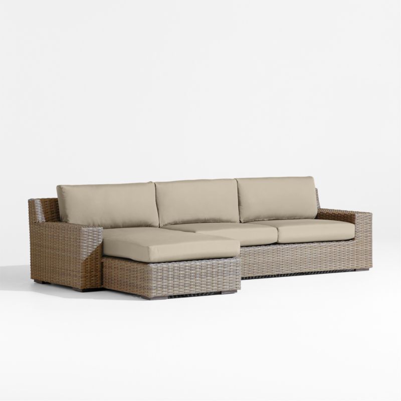 Abaco Resin Wicker 2-Piece Left-Arm Chaise Outdoor Sectional Sofa with Canvas Flax Sunbrella ® Cushions - image 6 of 8