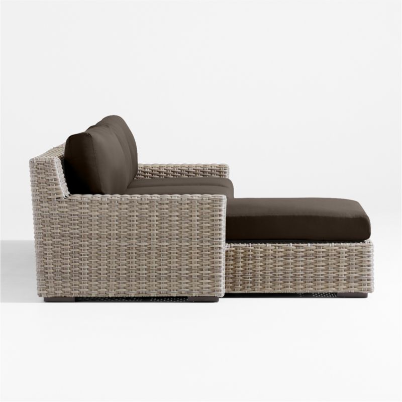 Abaco Resin Wicker 2-Piece Left-Arm Chaise Outdoor Sectional Sofa with Canvas Java Sunbrella ® Cushions - image 7 of 8