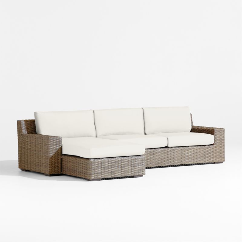 Abaco Resin Wicker 2-Piece Left-Arm Chaise Outdoor Sectional Sofa with Canvas Natural Sunbrella ® Cushions - image 6 of 9