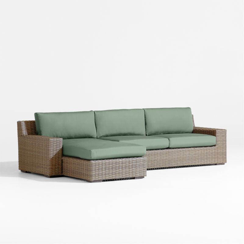 Abaco Resin Wicker 2-Piece Left-Arm Chaise Outdoor Sectional Sofa with Canvas Spa Sunbrella ® Cushions - image 6 of 8