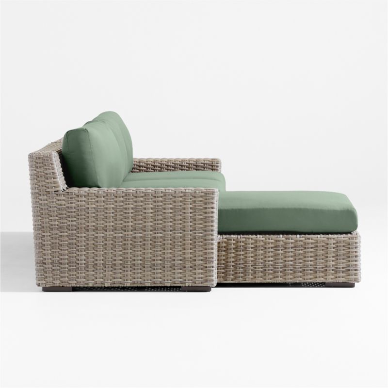 Abaco Resin Wicker 2-Piece Left-Arm Chaise Outdoor Sectional Sofa with Canvas Spa Sunbrella ® Cushions - image 7 of 8