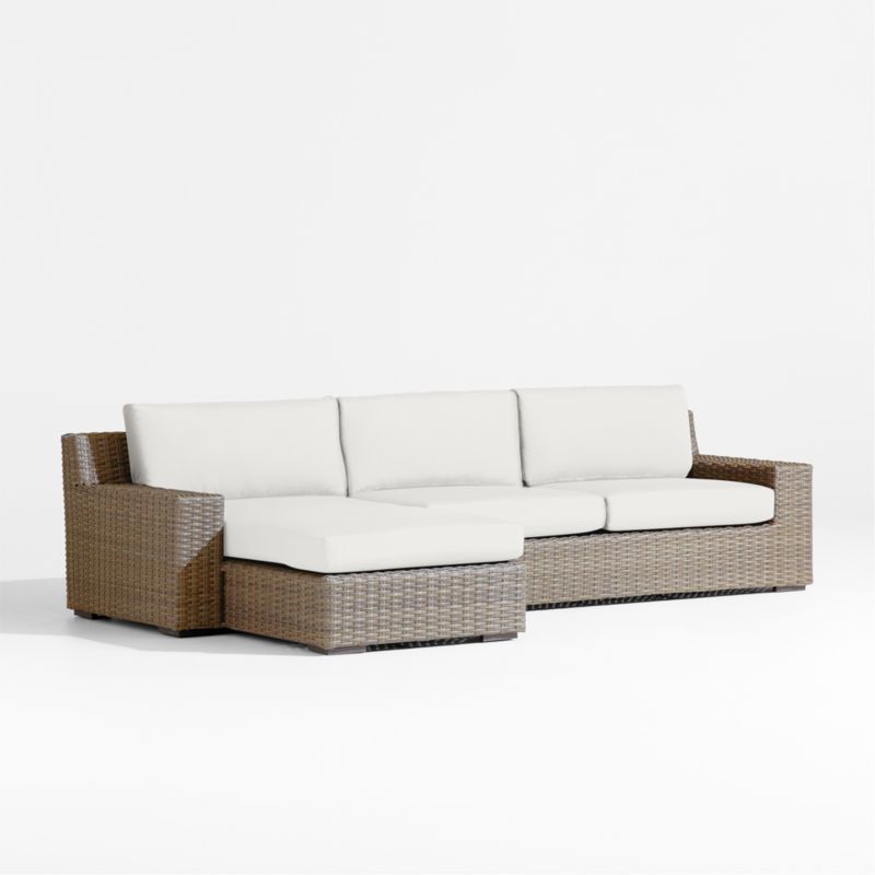 Abaco Resin Wicker 2-Piece Left-Arm Chaise Outdoor Sectional Sofa with Canvas White Sunbrella ® Cushions - image 6 of 8