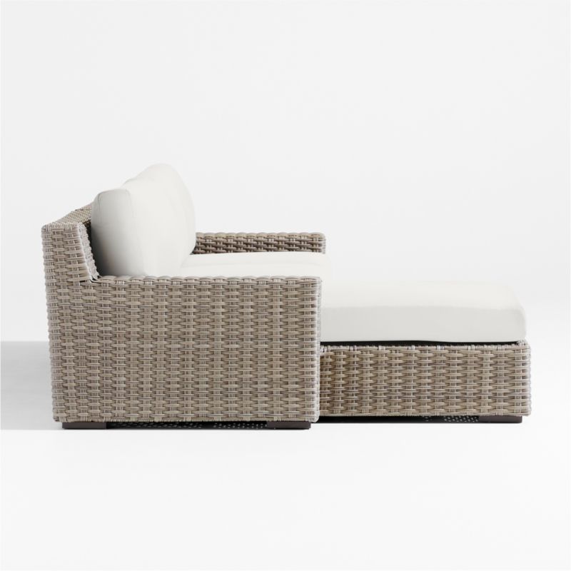 Abaco Resin Wicker 2-Piece Left-Arm Chaise Outdoor Sectional Sofa with Canvas White Sunbrella ® Cushions - image 7 of 8