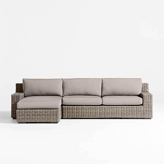 Abaco Resin Wicker 2-Piece Left-Arm Chaise Outdoor Sectional Sofa with Cast Ash Sunbrella ® Cushions