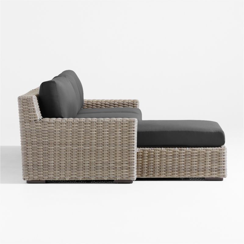 Abaco Resin Wicker 2-Piece Left-Arm Chaise Outdoor Sectional Sofa with Cast Charcoal Sunbrella ® Cushions - image 10 of 11