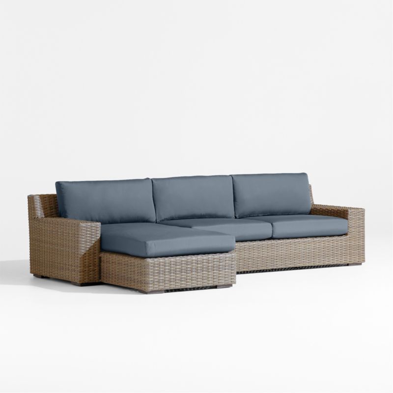 Abaco Resin Wicker 2-Piece Left-Arm Chaise Outdoor Sectional Sofa with Cast Harbor Sunbrella ® Cushions - image 6 of 8
