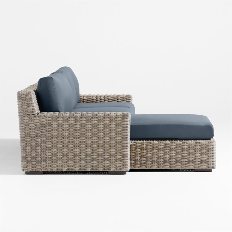 Abaco Resin Wicker 2-Piece Left-Arm Chaise Outdoor Sectional Sofa with Cast Harbor Sunbrella ® Cushions - image 7 of 8