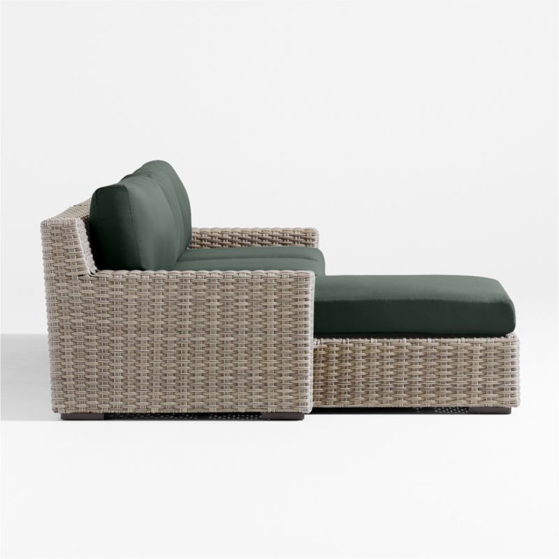 Abaco Resin Wicker 2-Piece Left-Arm Chaise Outdoor Sectional Sofa with Cast Ivy Sunbrella ® Cushions - image 7 of 8