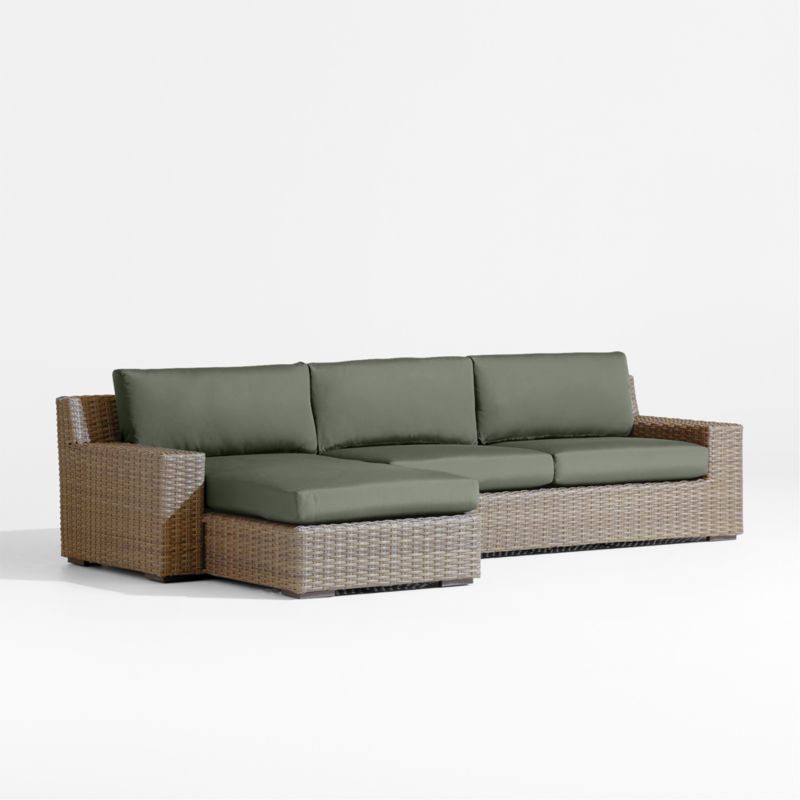 Abaco Resin Wicker 2-Piece Left-Arm Chaise Outdoor Sectional Sofa with Cast Sage Sunbrella ® Cushions - image 6 of 8