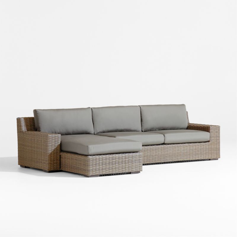 Abaco Resin Wicker 2-Piece Left-Arm Chaise Outdoor Sectional Sofa with Graphite Sunbrella ® Cushions - image 2 of 6