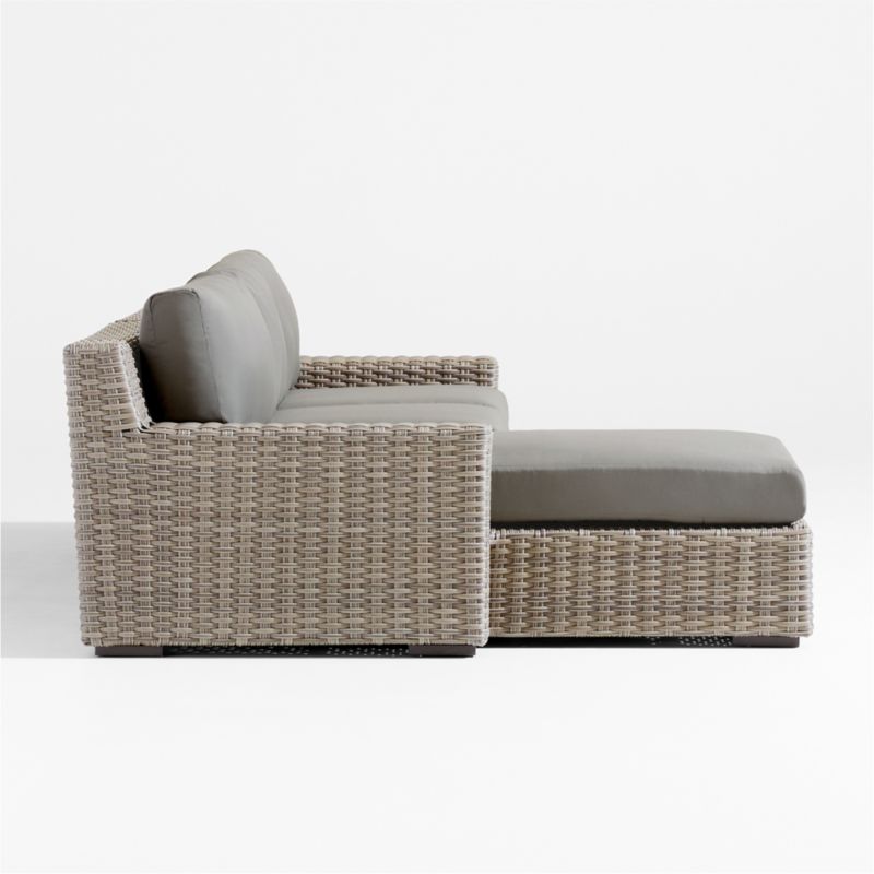 Abaco Resin Wicker 2-Piece Left-Arm Chaise Outdoor Sectional Sofa with Graphite Sunbrella ® Cushions - image 4 of 6