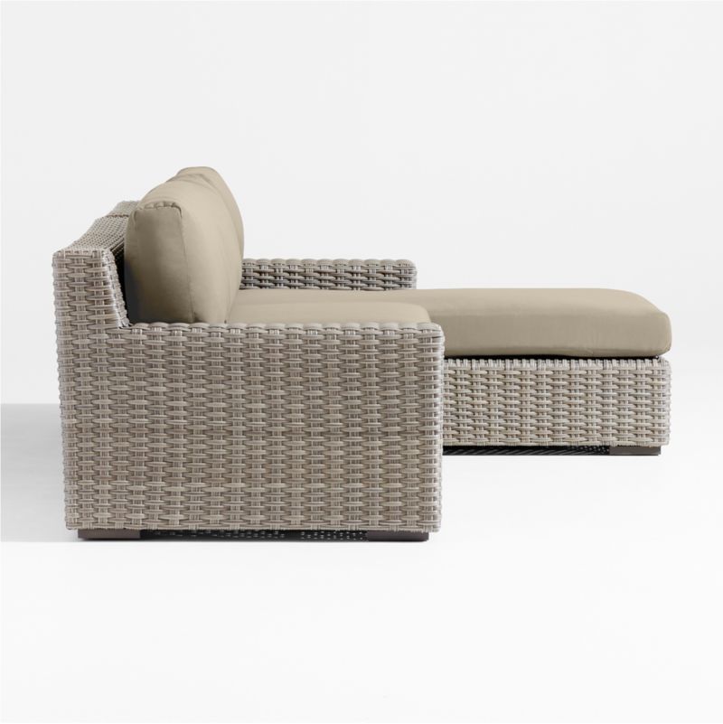 Abaco Resin Wicker 2-Piece Right-Arm Chaise Outdoor Sectional Sofa with Canvas Flax Sunbrella ® Cushions - image 8 of 9