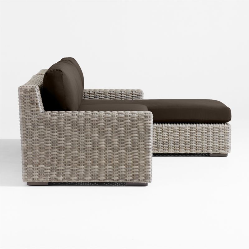 Abaco Resin Wicker 2-Piece Right-Arm Chaise Outdoor Sectional Sofa with Canvas Java Sunbrella ® Cushions - image 8 of 9