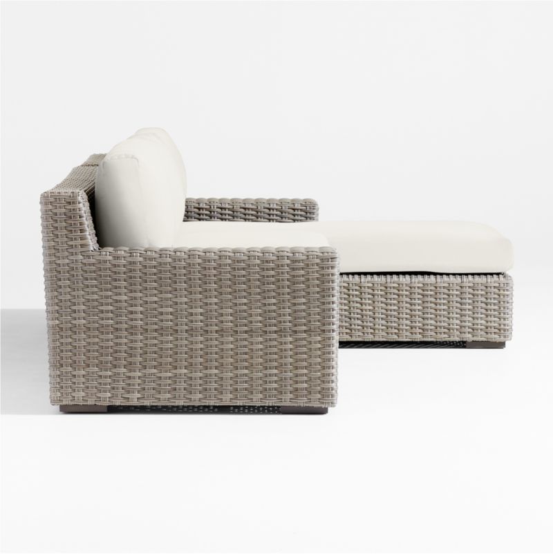 Abaco Resin Wicker 2-Piece Right-Arm Chaise Outdoor Sectional Sofa with Canvas Natural Sunbrella ® Cushions