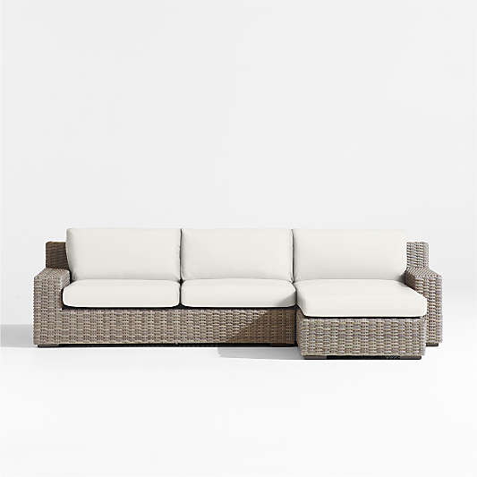 Abaco Resin Wicker 2-Piece Right-Arm Chaise Outdoor Sectional Sofa with Sunbrella ยฎ Cushions