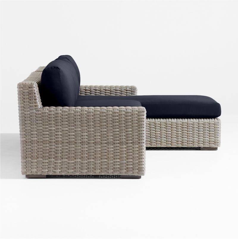 Abaco Resin Wicker 2-Piece Right-Arm Chaise Outdoor Sectional Sofa with Canvas Navy Sunbrella ® Cushions - image 8 of 9