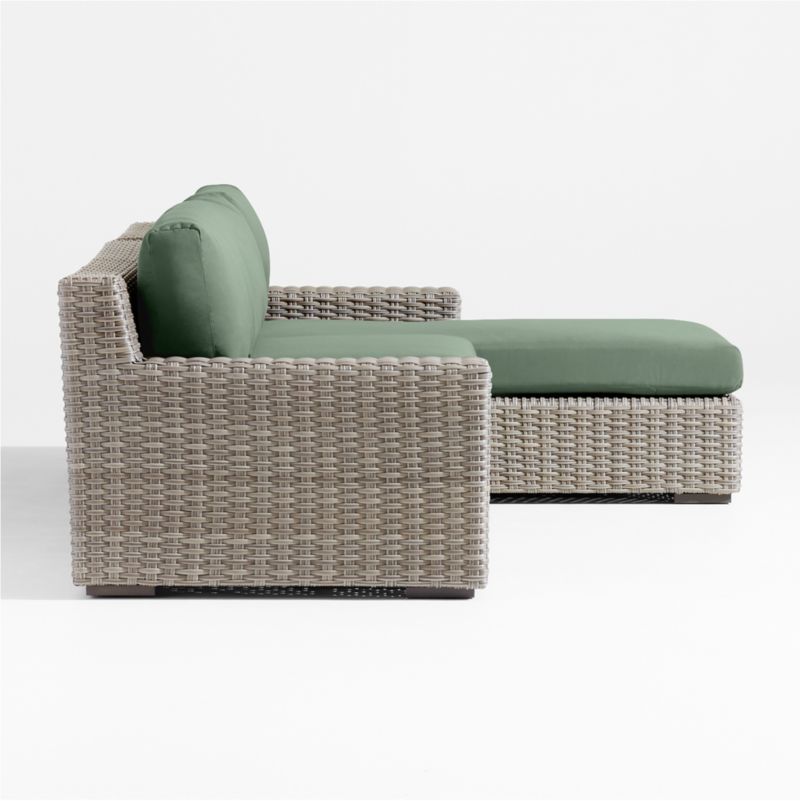 Abaco Resin Wicker 2-Piece Right-Arm Chaise Outdoor Sectional Sofa with Canvas Spa Sunbrella ® Cushions - image 8 of 9