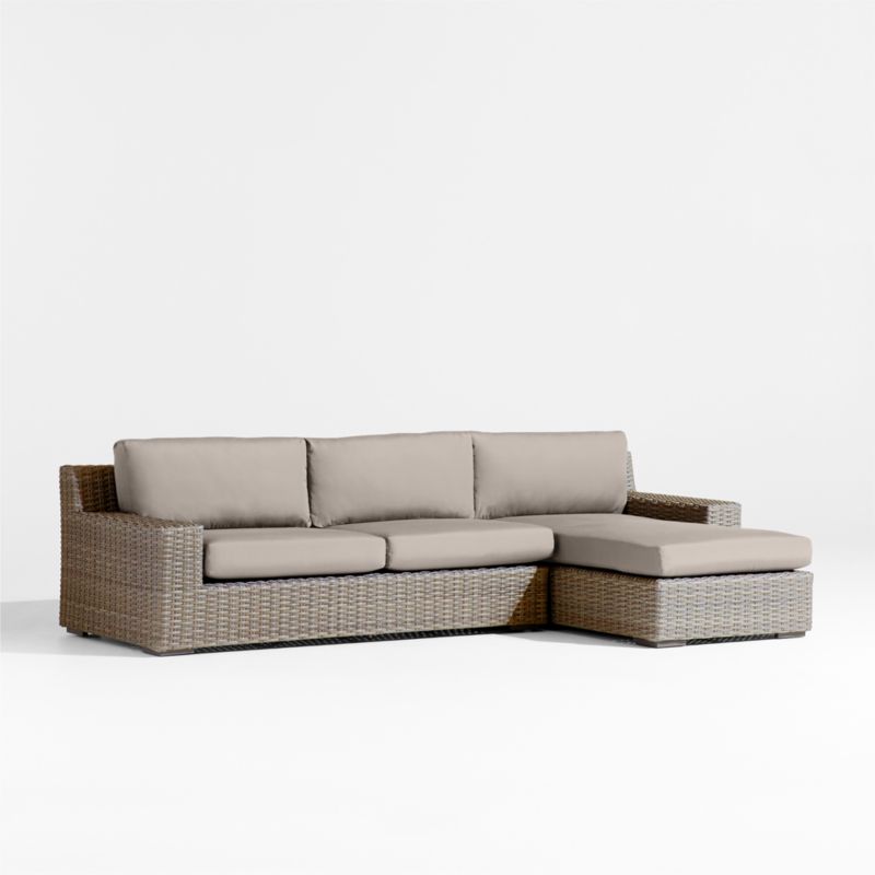 Abaco Resin Wicker 2-Piece Right-Arm Chaise Outdoor Sectional Sofa with Cast Ash Sunbrella ® Cushions - image 7 of 9