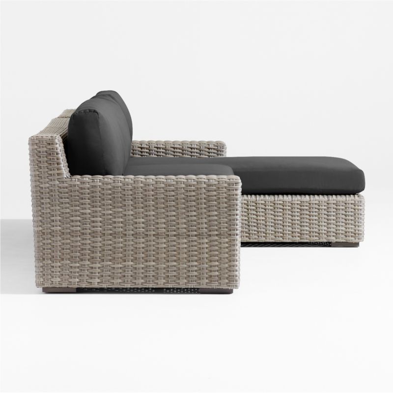 Abaco Resin Wicker 2-Piece Right-Arm Chaise Outdoor Sectional Sofa with Cast Charcoal Sunbrella ® Cushions - image 8 of 9