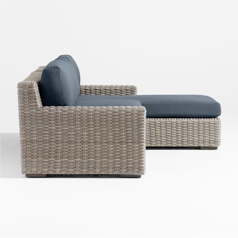 Abaco Resin Wicker 2-Piece Right-Arm Chaise Outdoor Sectional Sofa with Cast Harbor Sunbrella ® Cushions - image 8 of 9