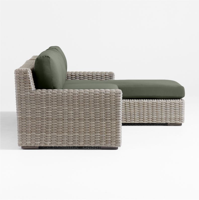 Abaco Resin Wicker 2-Piece Right-Arm Chaise Outdoor Sectional Sofa with Cast Sage Sunbrella ® Cushions - image 8 of 9