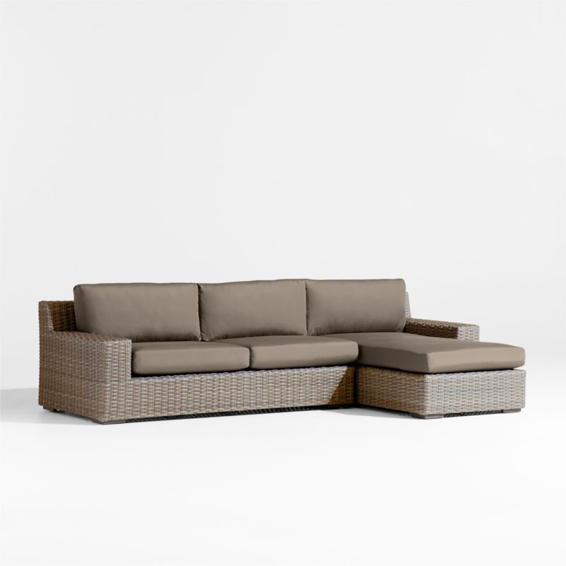 Abaco Resin Wicker 2-Piece Right-Arm Chaise Outdoor Sectional Sofa with Cast Shale Sunbrella ® Cushions - image 7 of 9