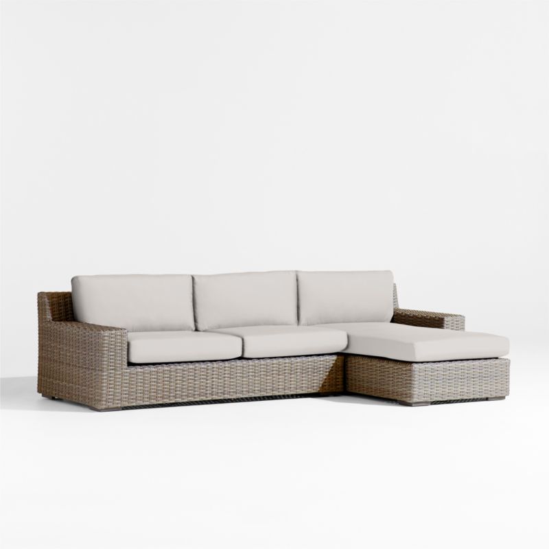 Abaco Resin Wicker 2-Piece Right-Arm Chaise Outdoor Sectional Sofa with Cast Silver Sunbrella ® Cushions - image 7 of 9