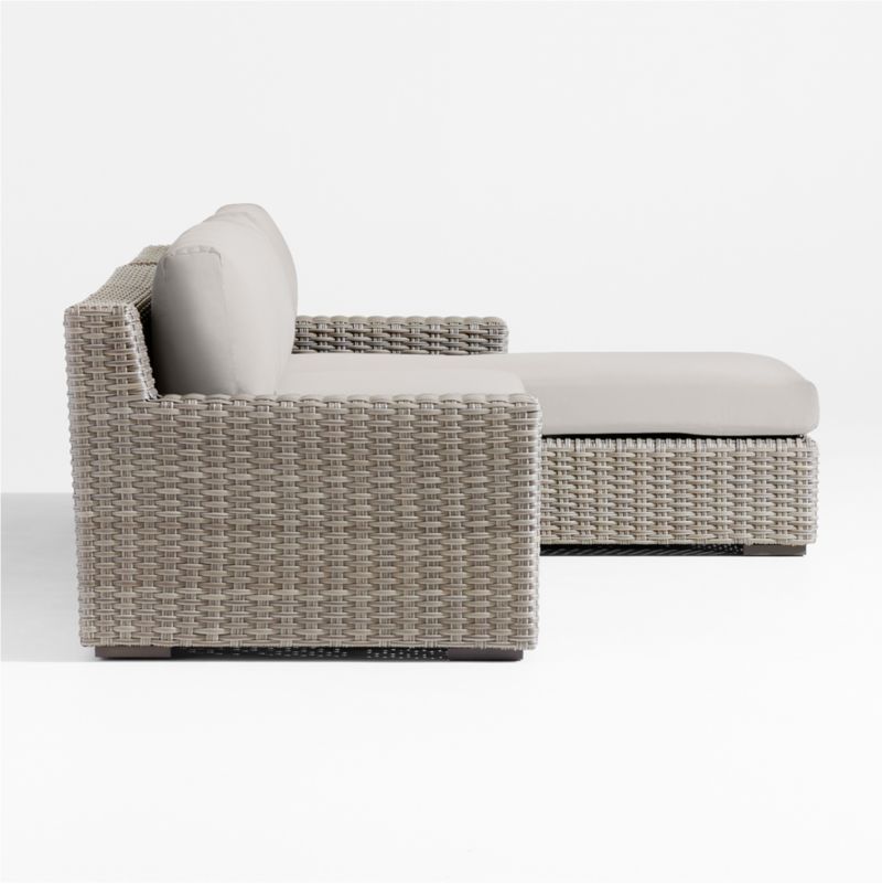 Abaco Resin Wicker 2-Piece Right-Arm Chaise Outdoor Sectional Sofa with Cast Silver Sunbrella ® Cushions - image 8 of 9