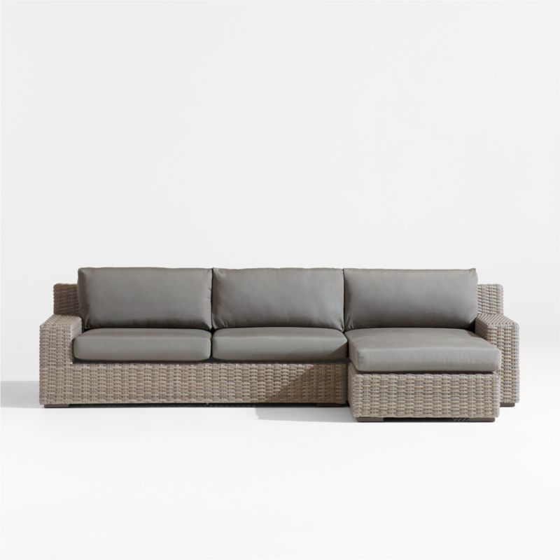 Abaco Resin Wicker 2-Piece Right-Arm Chaise Outdoor Sectional Sofa with Graphite Sunbrella ® Cushions - image 0 of 6