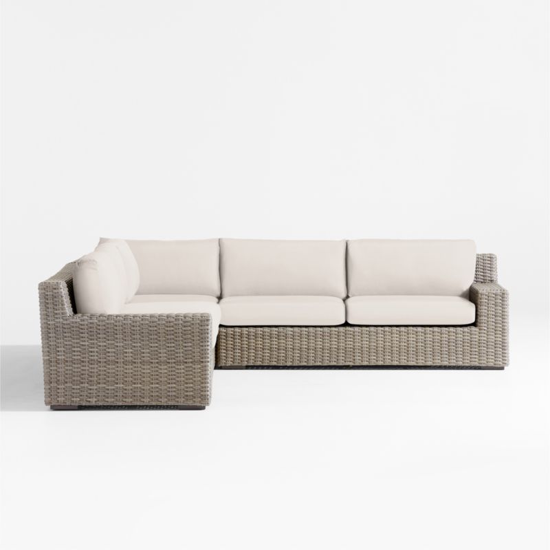 Abaco Resin Wicker 3-Piece L-Shaped Outdoor Sectional Sofa with Canvas Canvas Sunbrella ® Cushions - image 7 of 8